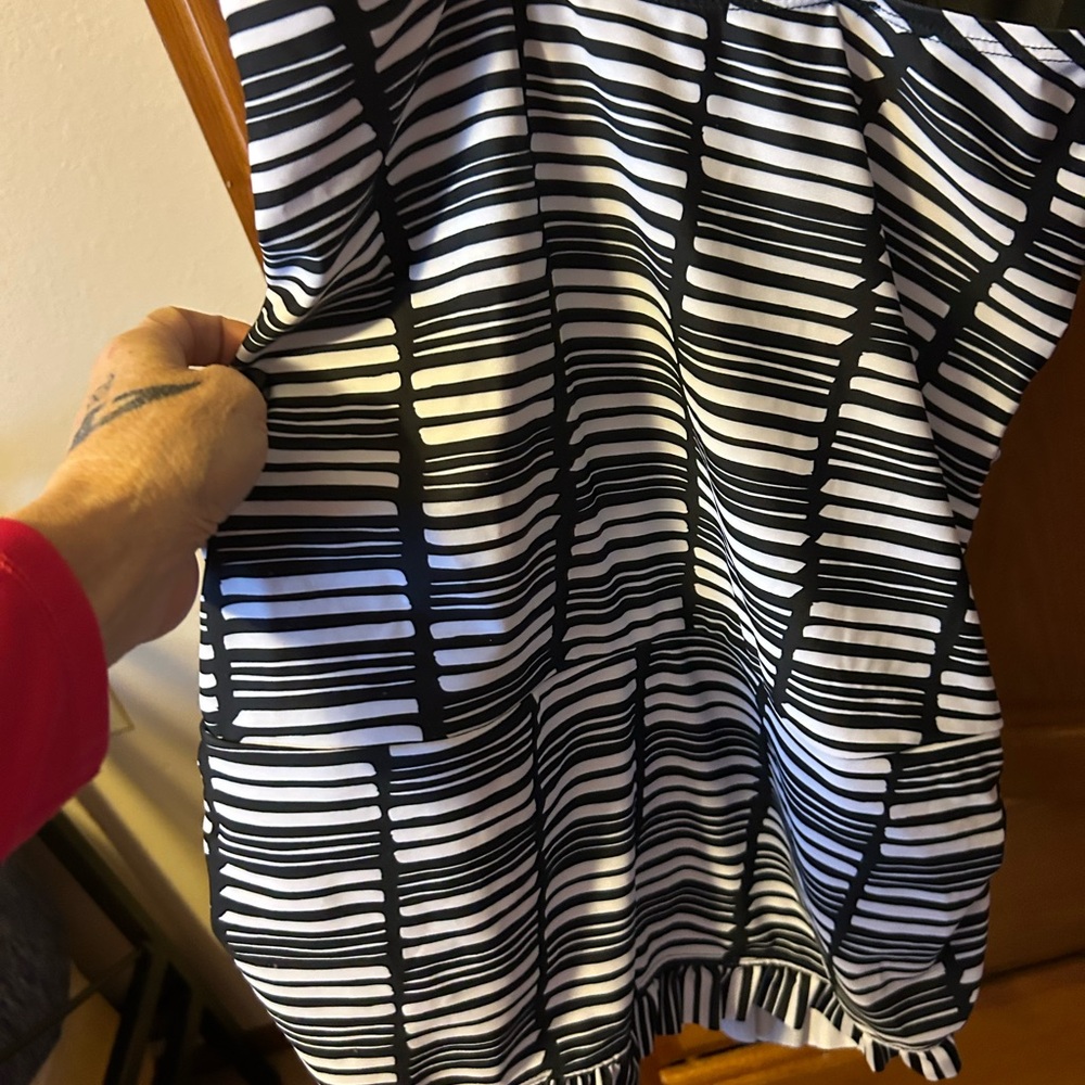 Black and White Striped Skirt